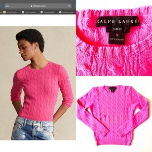 Ralph Lauren slim fit cashmere sweater size: M color: pink